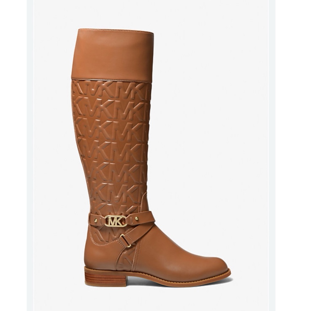 Michael Michael Kors‎ Kincaid Debossed Leather Riding Boot 7 $345